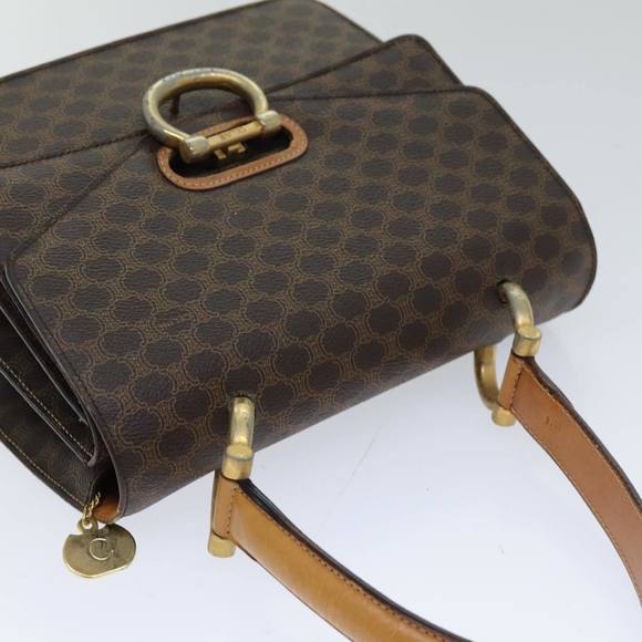 CELINE Macadam Canvas Hand Bag PVC Brown Auth 76088 - Picture 6 of 16